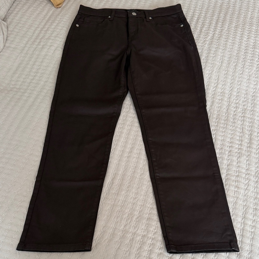 Banana Republic Chocolate Brown Jeans Size 28/6 High-Rise Slim Cut❤️ - Picture 5 of 7